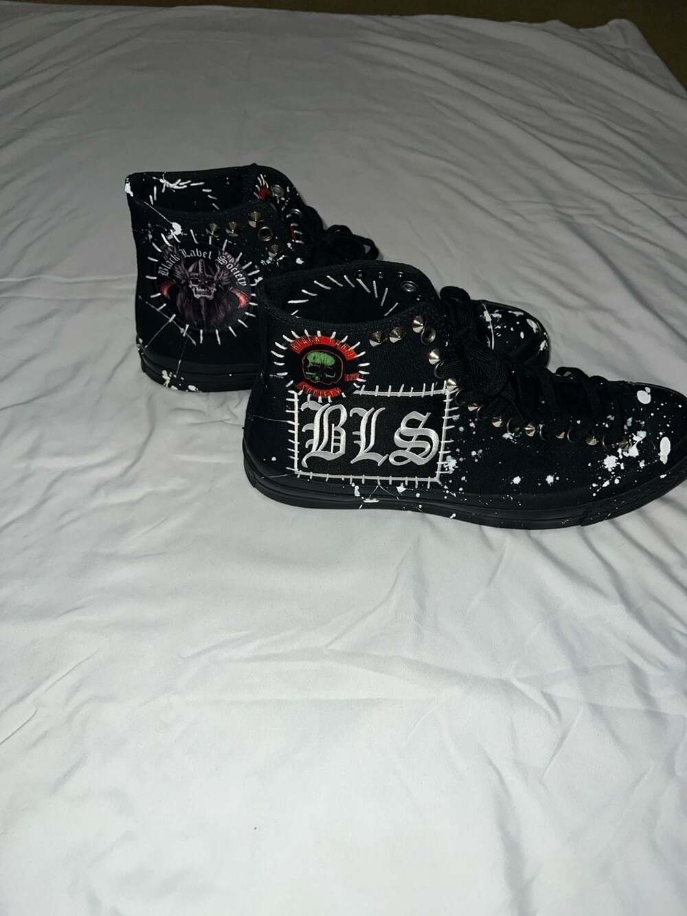 Custom Black Label Society Zakk Sabbath Studded Paint Splatter  Size 12 - Picture 7 of 10
